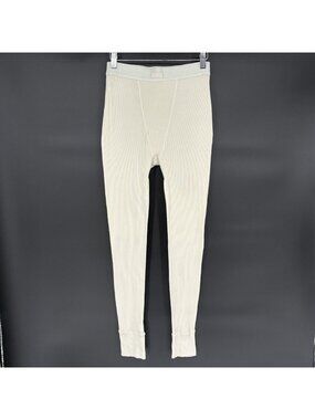 SKIMS Cotton Rib Thermal Long Underwear Base Layer Bottoms M Ivory